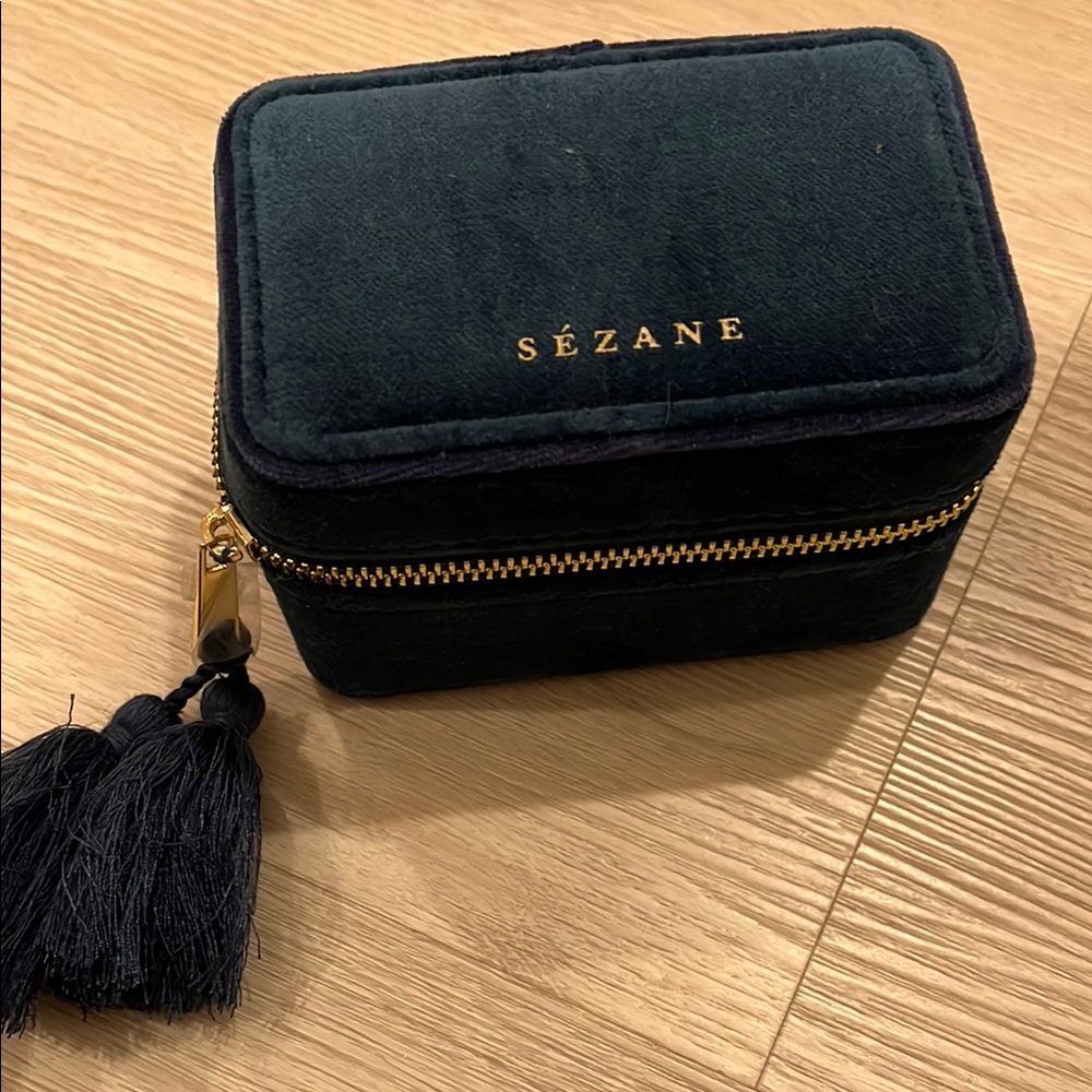 Sézane Blue Velvet Jewelry Box NWOT